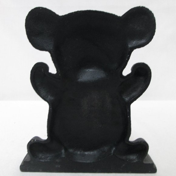 Cast Vintage Iron Teddy Bear Bookend Doorstop black 6.5 inches tall 2.7 pounds - Picture 9 of 11